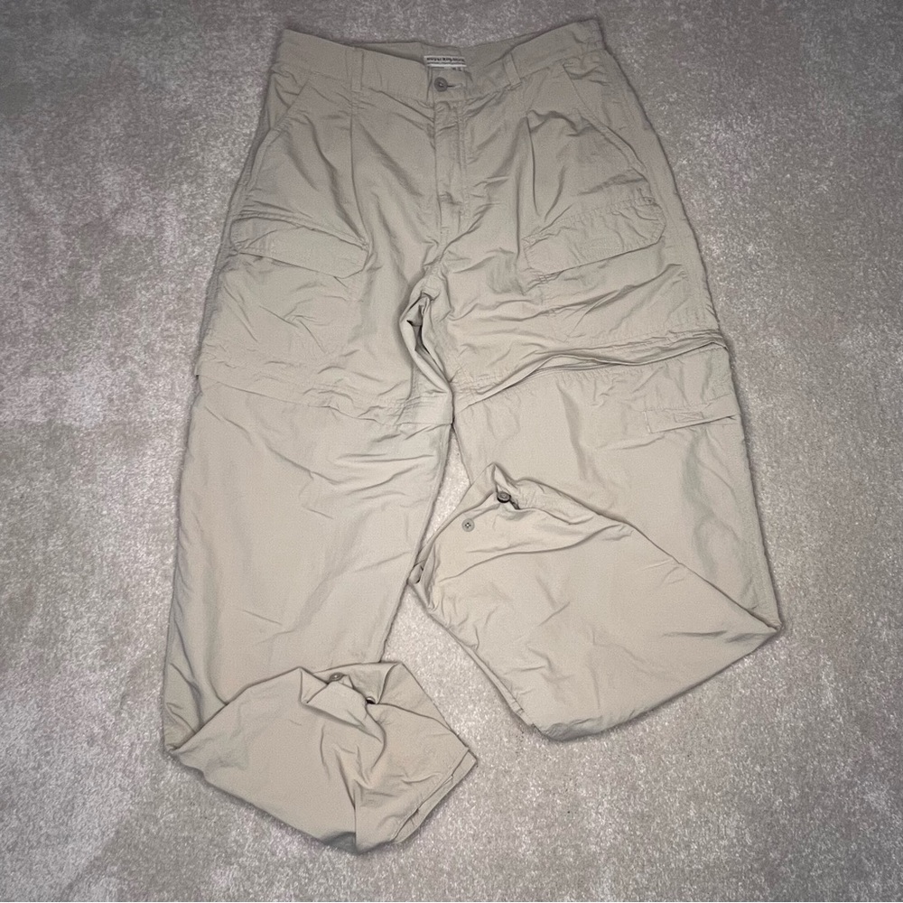 Royal Robbins Beige Zip Off Legs 100% Nylon Cargo Pants Shorts Women's 10 - Picture 1 of 15